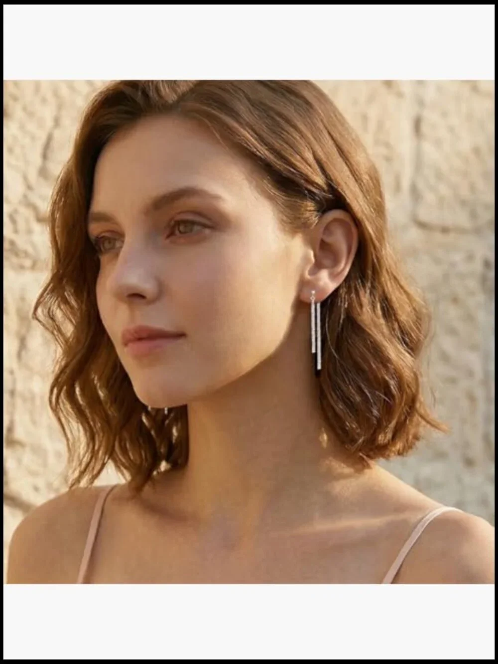 Sterling Silver Tassel Chain Dangle Earrings Minimalist Elegant Drop Style